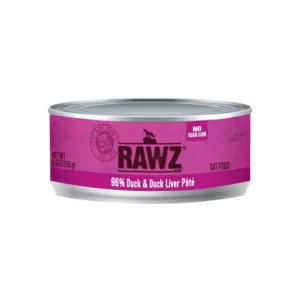 96% Duck & Duck Liver Pate Wet Cat Food 5.5oz - Rawz