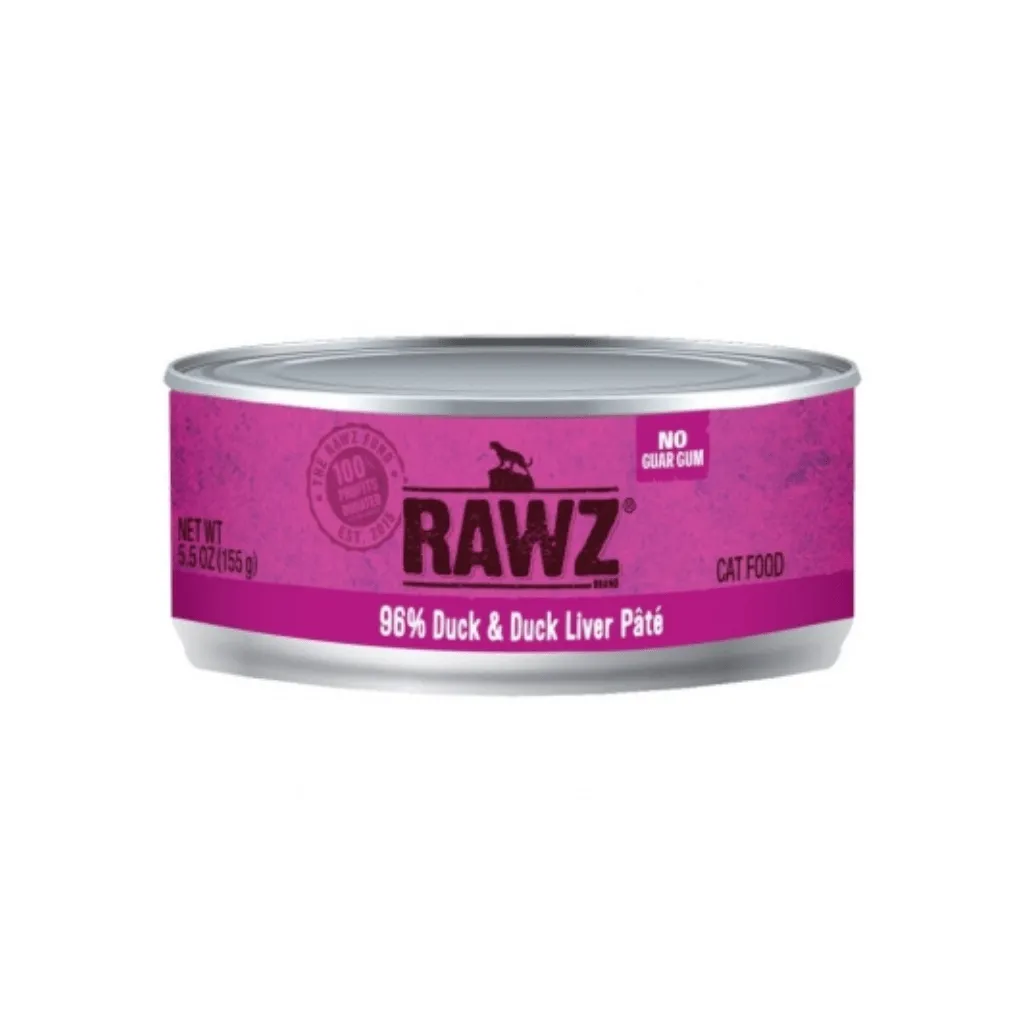 96% Duck & Duck Liver Pate Wet Cat Food 5.5oz - Rawz