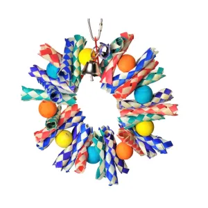 A and E Cages Made in America Fiesta Wreath Bird Toy SM 9in X 7in X 2in