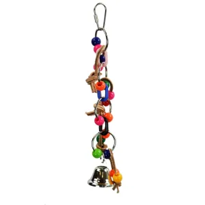 A and E Cages Plastic Chain with Leather and Ball Bird Toy