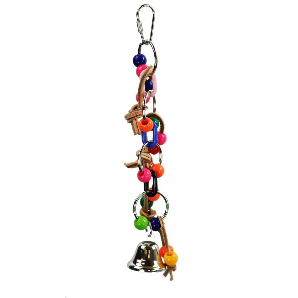 A and E Cages Plastic Chain with Leather and Ball Bird Toy