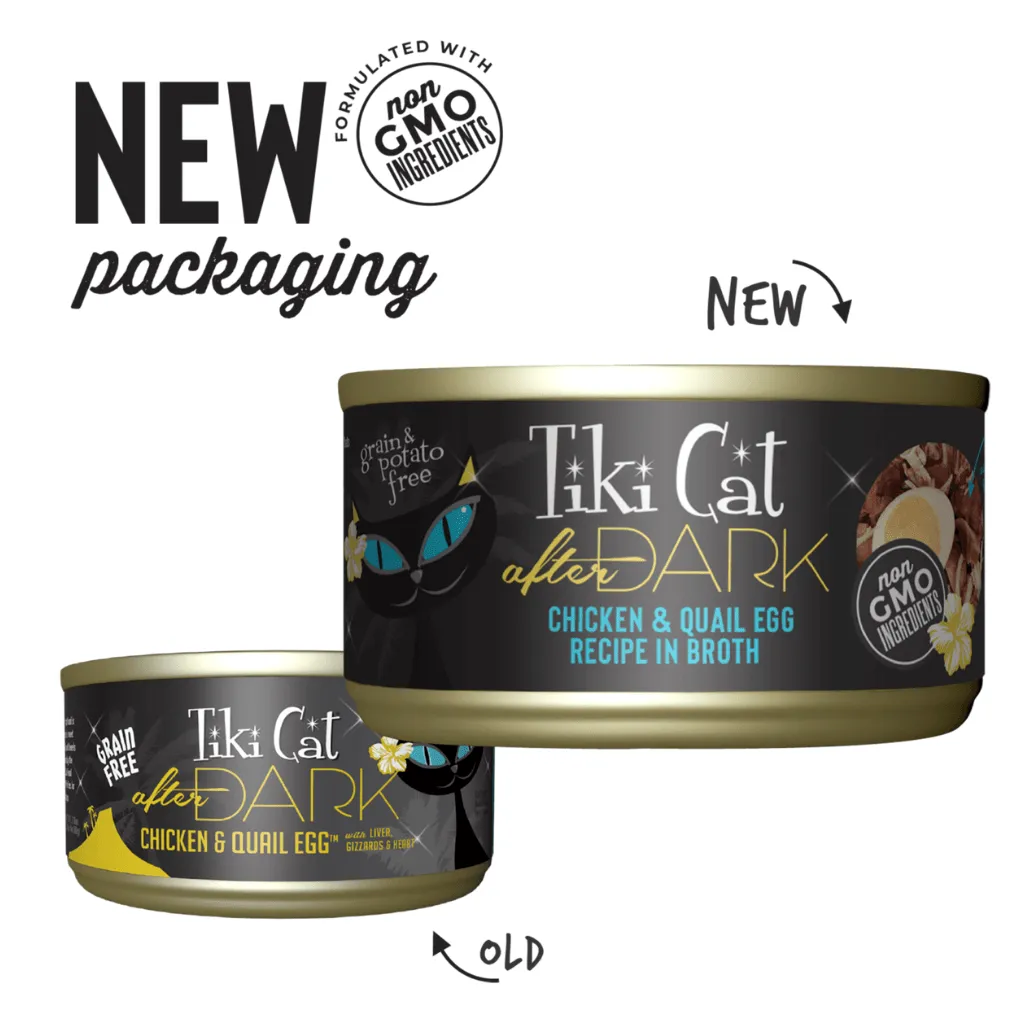After Dark GF Chicken/Quail Egg (2.8 | 5.5 oz)  Wet Cat  food - Tiki Cat