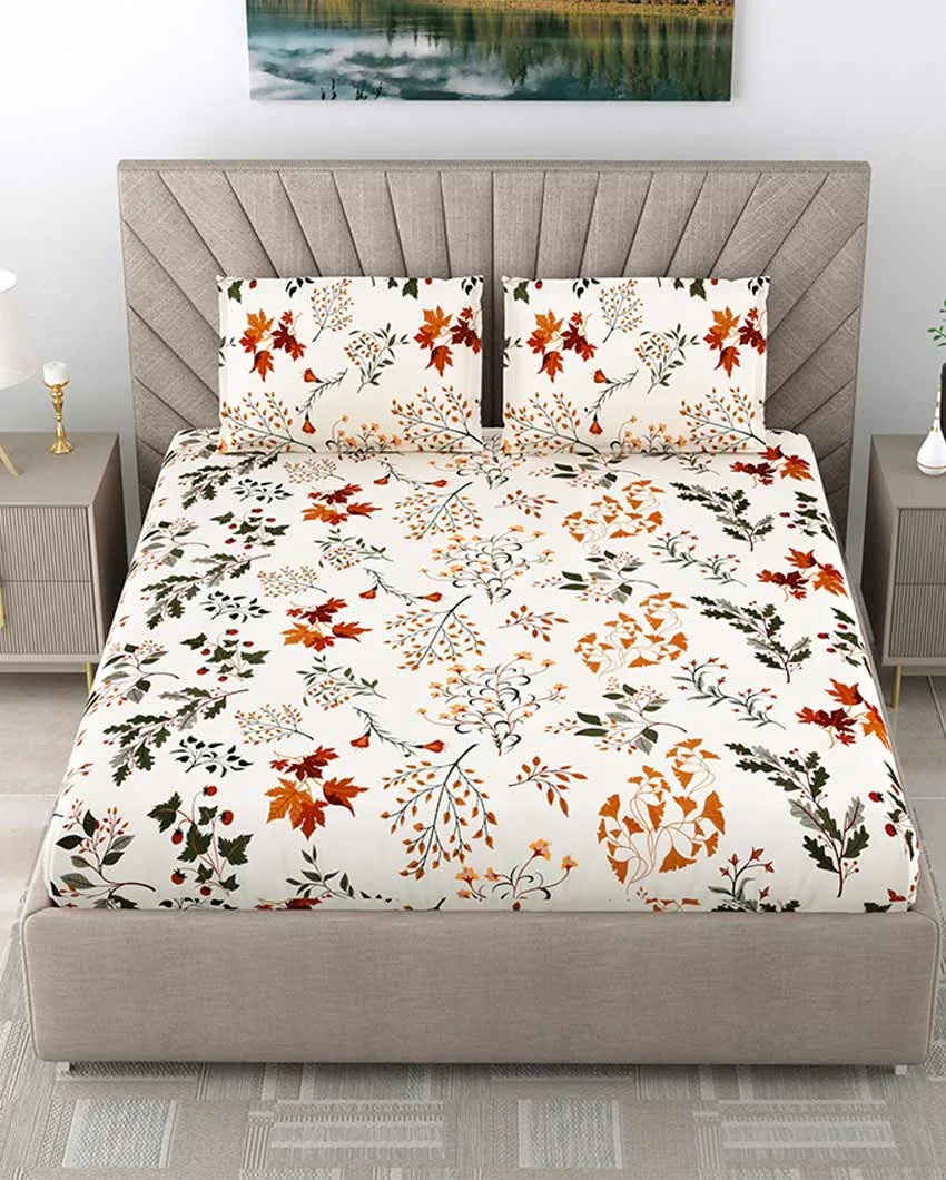 Aster Floral Polycotton Flat Bedding Set | King Size | 108 x 108 inches