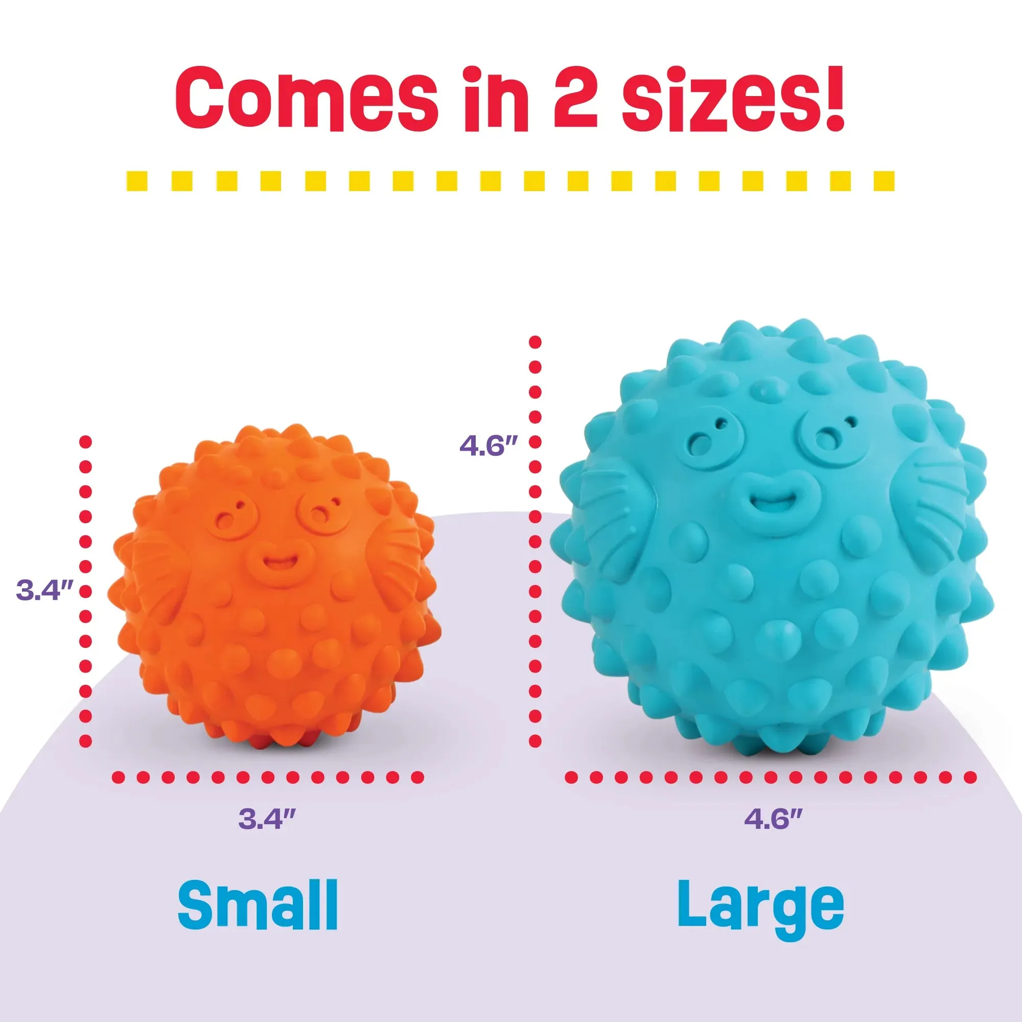 Brightkins Dog Toy Tough & Tumble Pufferfish Treat Dispenser