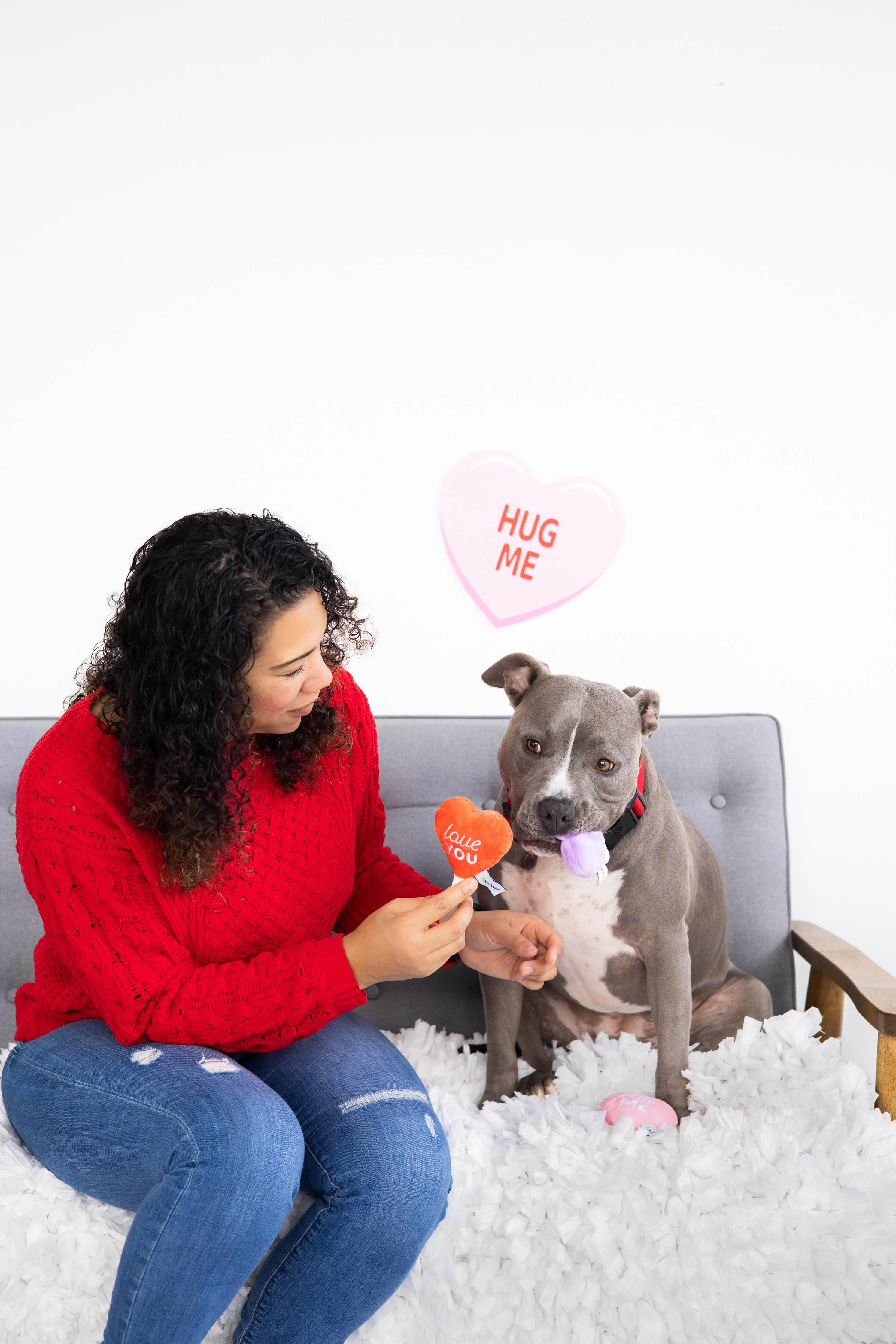 Conversation Hearts Dog Toys, Valentine's Day, Set of 3