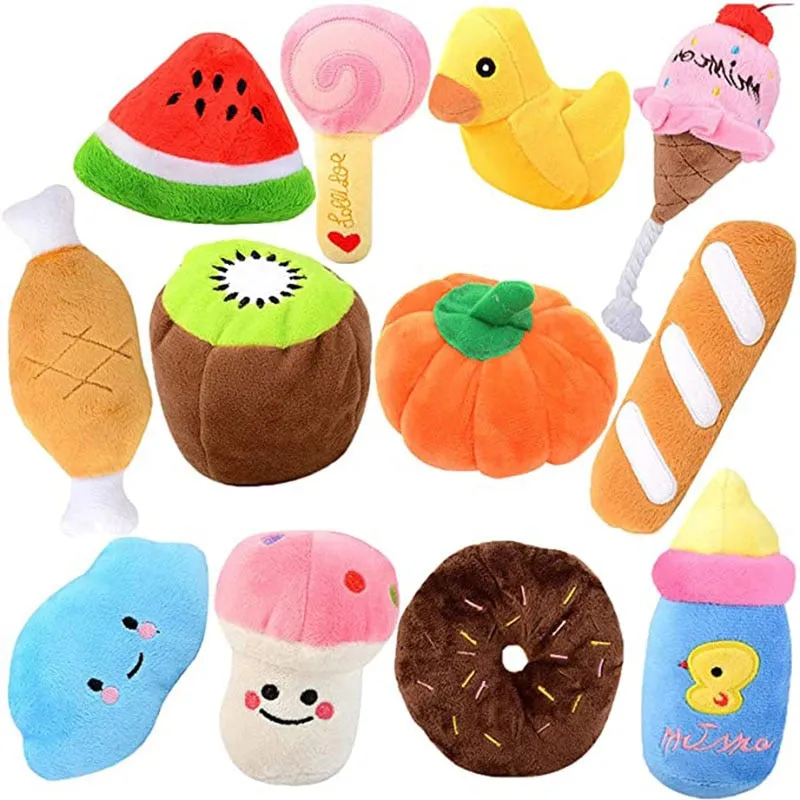 Dog Plush Squeaky Toys Bone Aggressive Chewers