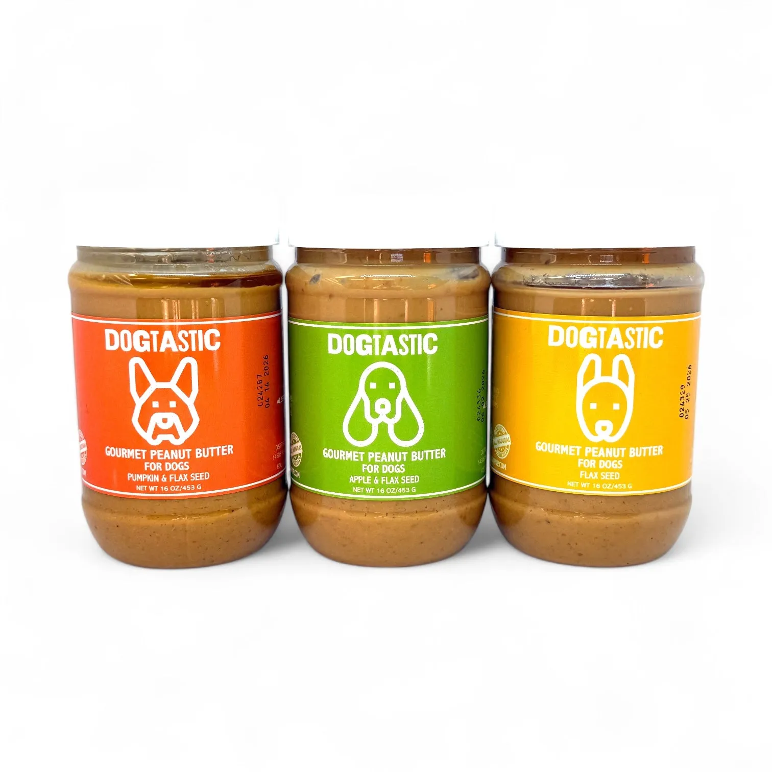Dogtastic Gourmet Peanut Butter for Dogs - Apple & Flax Flavor