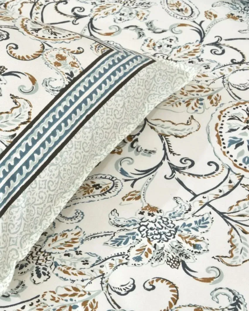 Echinacea Sanganeri Cotton Flat Bedding Set | Multiple Colors | Double Size | 93 x 108 inches