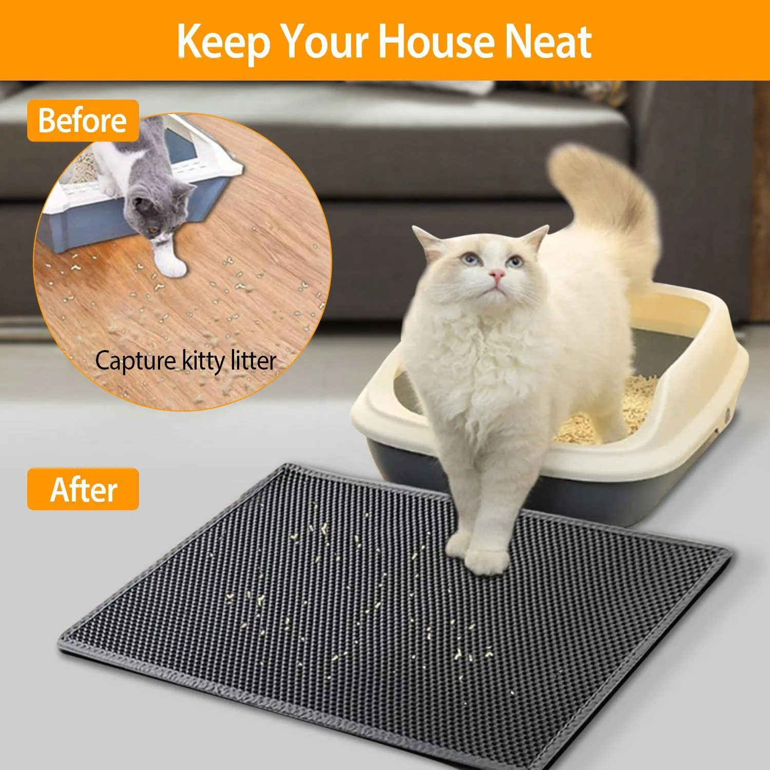 EVA Honeycomb Double Layer Cat Litter Mat