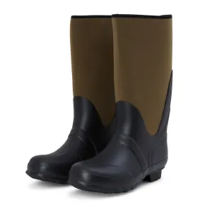 Extra Wide Calf Neoprene Rubber Rain Boots - Green - Up to 20 inch Calf - Wide in Foot and Ankle