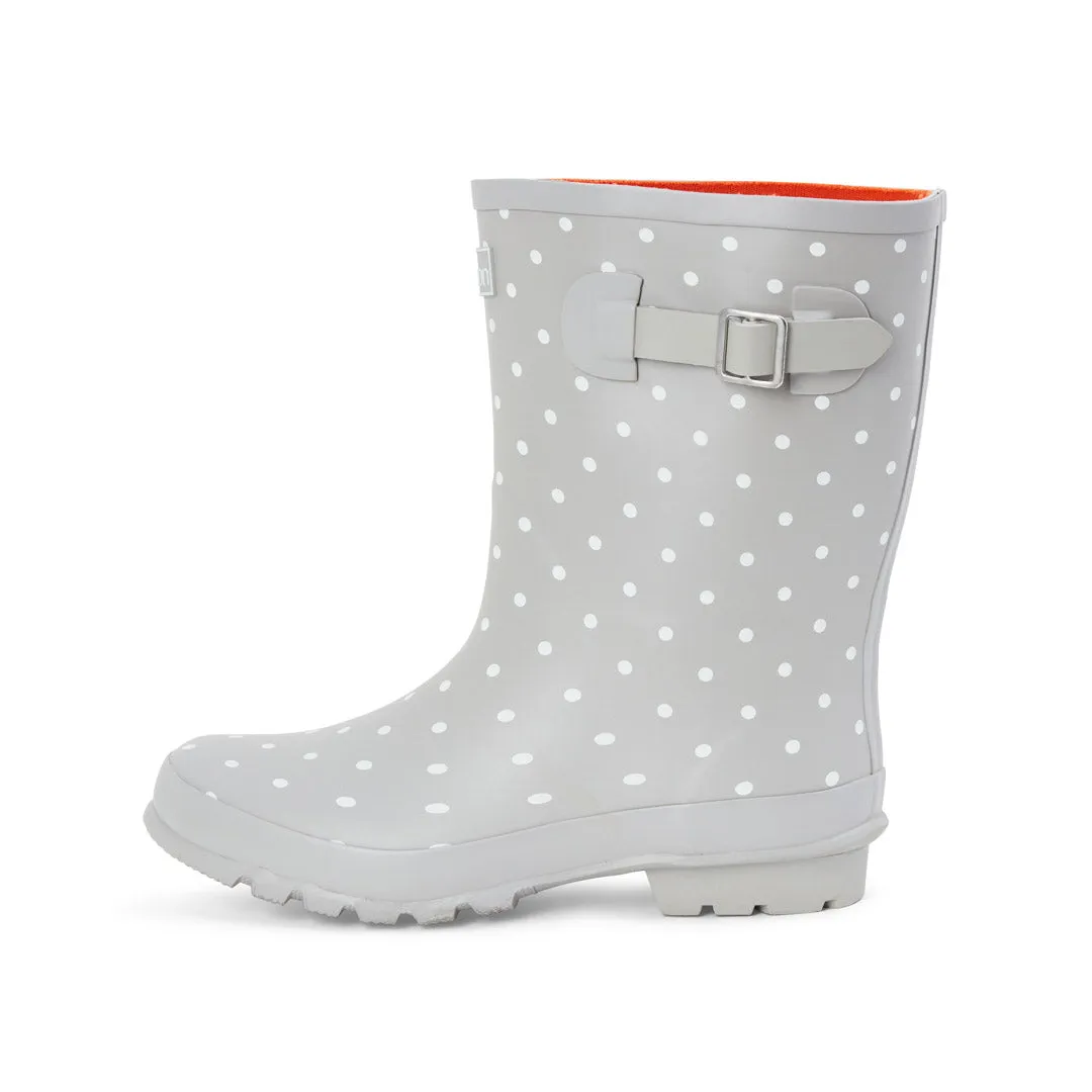 Half Height Rain Boots - Gray with White Spots - Wide Foot & Ankle
