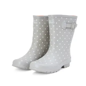 Half Height Rain Boots - Gray with White Spots - Wide Foot & Ankle