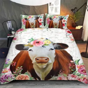 Hereford - Happy Farm Cattle Floral Bedding Set