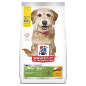 HILL'S SCIENCE DIET ADULT 7  SENIOR VITALITY SMALL & MINI SENIOR DRY DOG FOOD 1.58KG