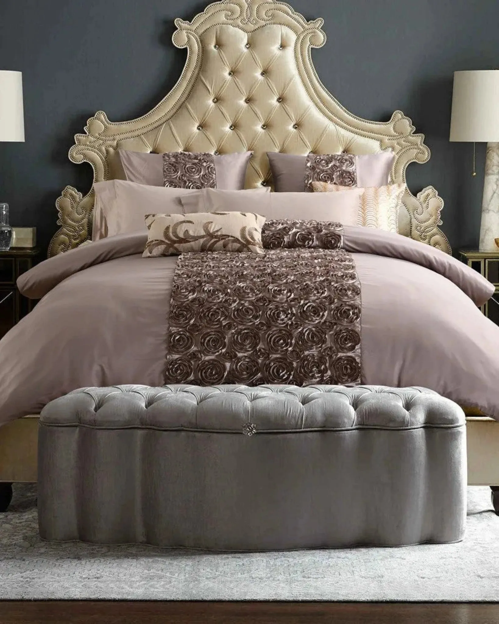 Luxury Wine Red Tencel Cotton Bedding Set with Duvet Cover and Pillowcases
