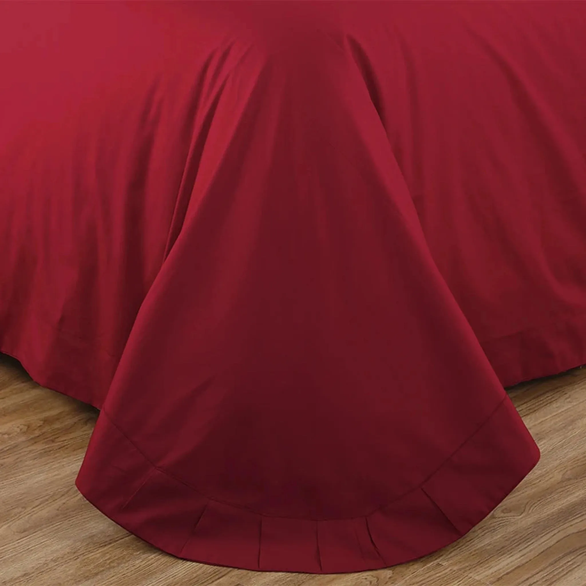 Luxury Wine Red Tencel Cotton Bedding Set with Duvet Cover and Pillowcases