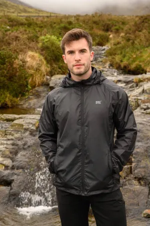 Mac in a Sac Adults Waterproof Breathable Windproof Unisex Origin Packable Jacket-BLACK