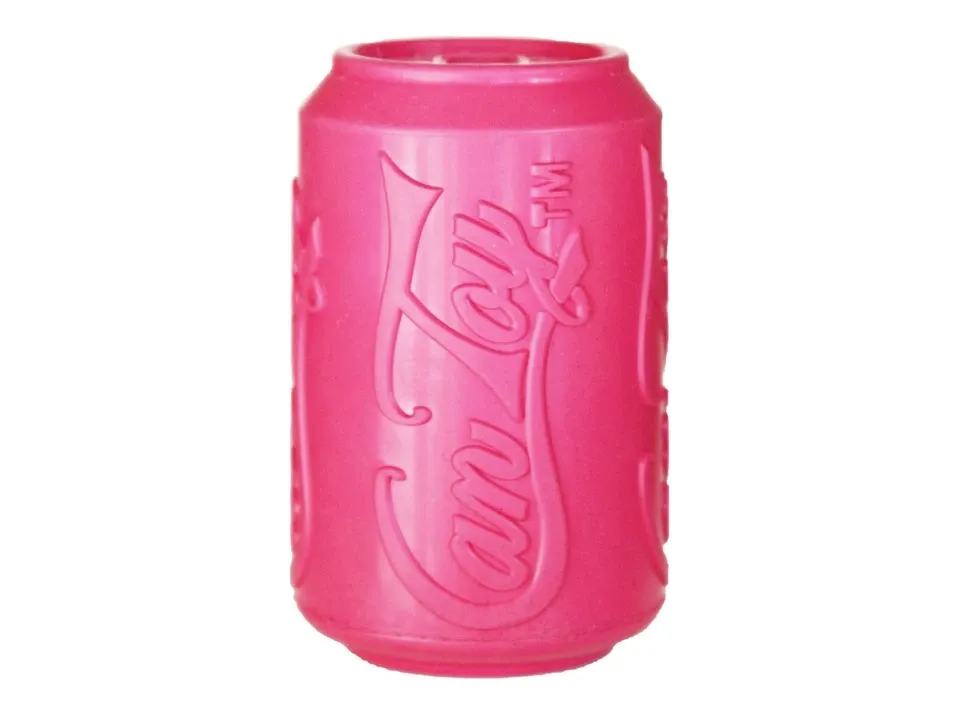 Natural Rubber Treat Dispenser Can Toy, Pink for Puppies
