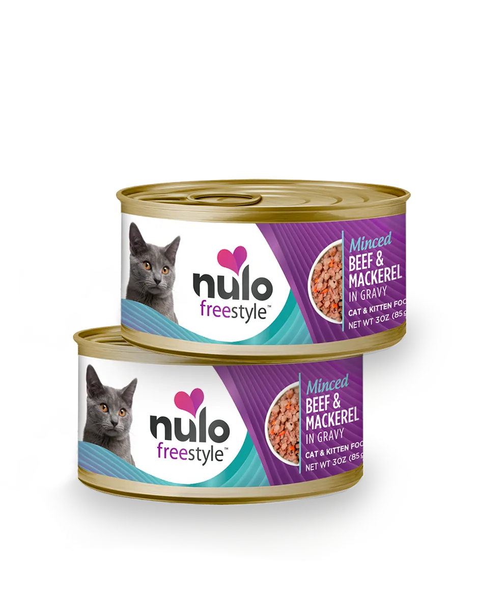 Nulo Freestyle Minced Beef & Mackerel In Gravy Recipe 3-oz, Wet Cat Food, Case Of 24