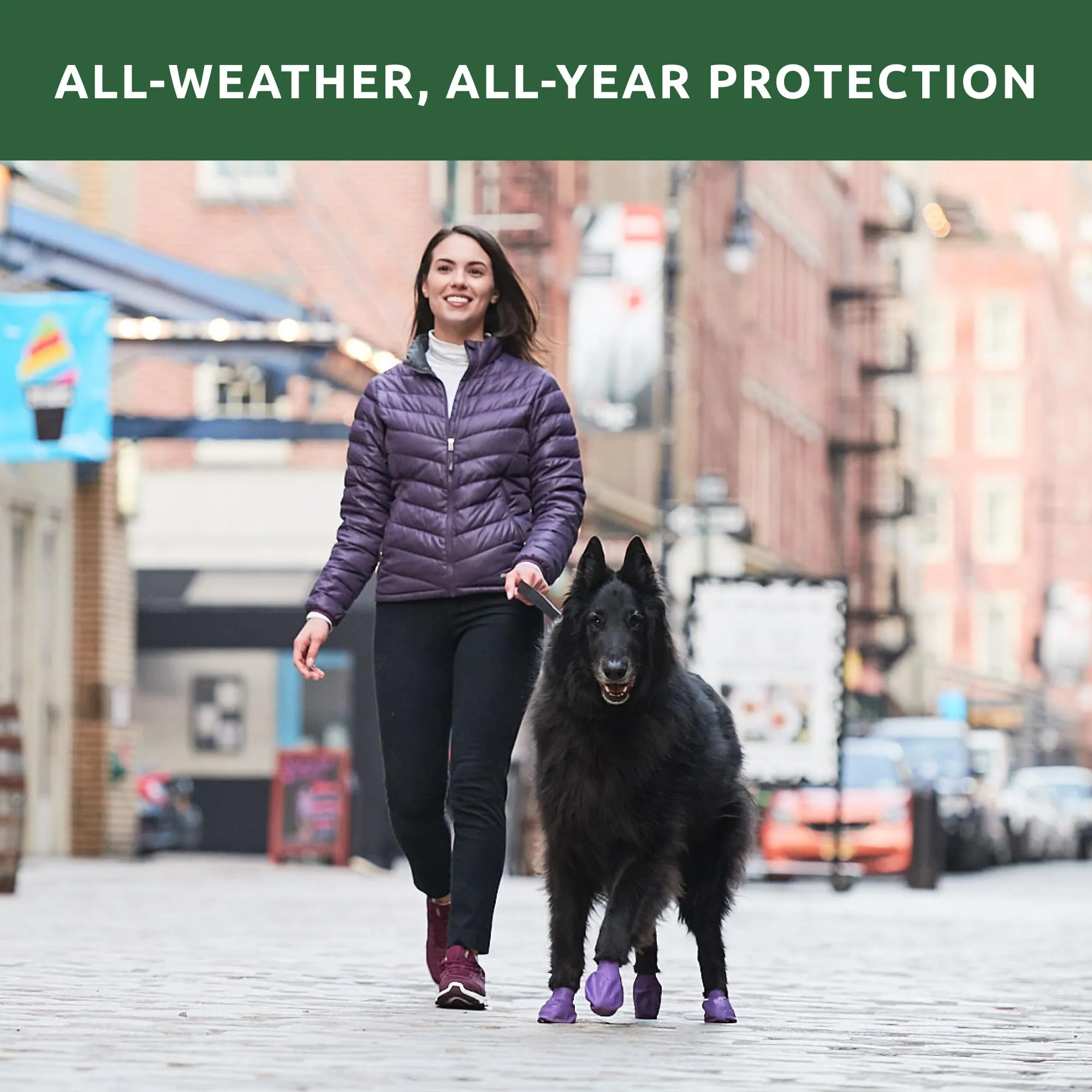 Pawz Waterproof Disposable and Reusable Rubberized Dog Boots - Dark Green - X-Large - 12 Pack