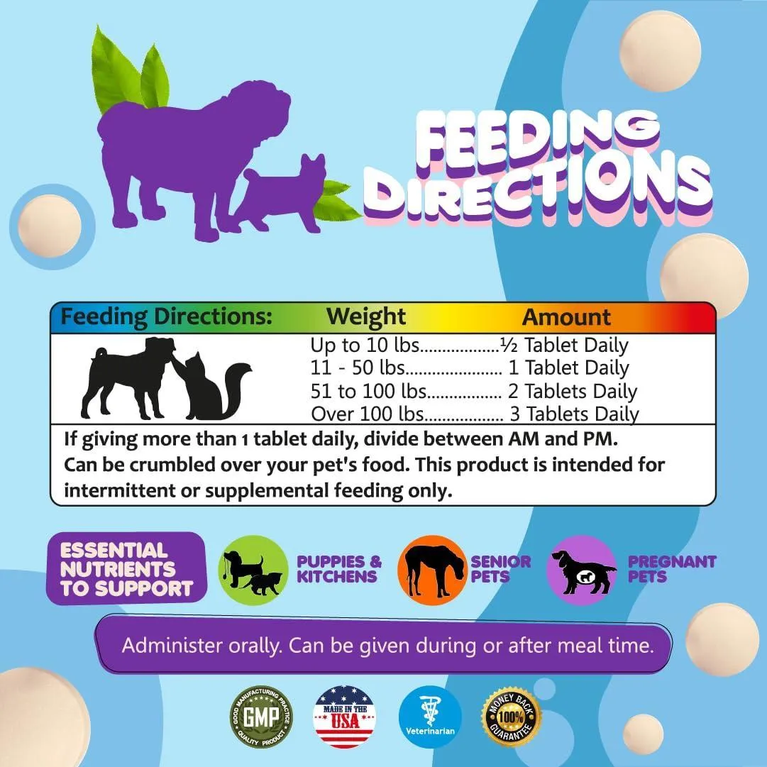 Prenatal Dog Vitamins 60 Pills for Dogs and Cats with Folic Acid Minerals and
