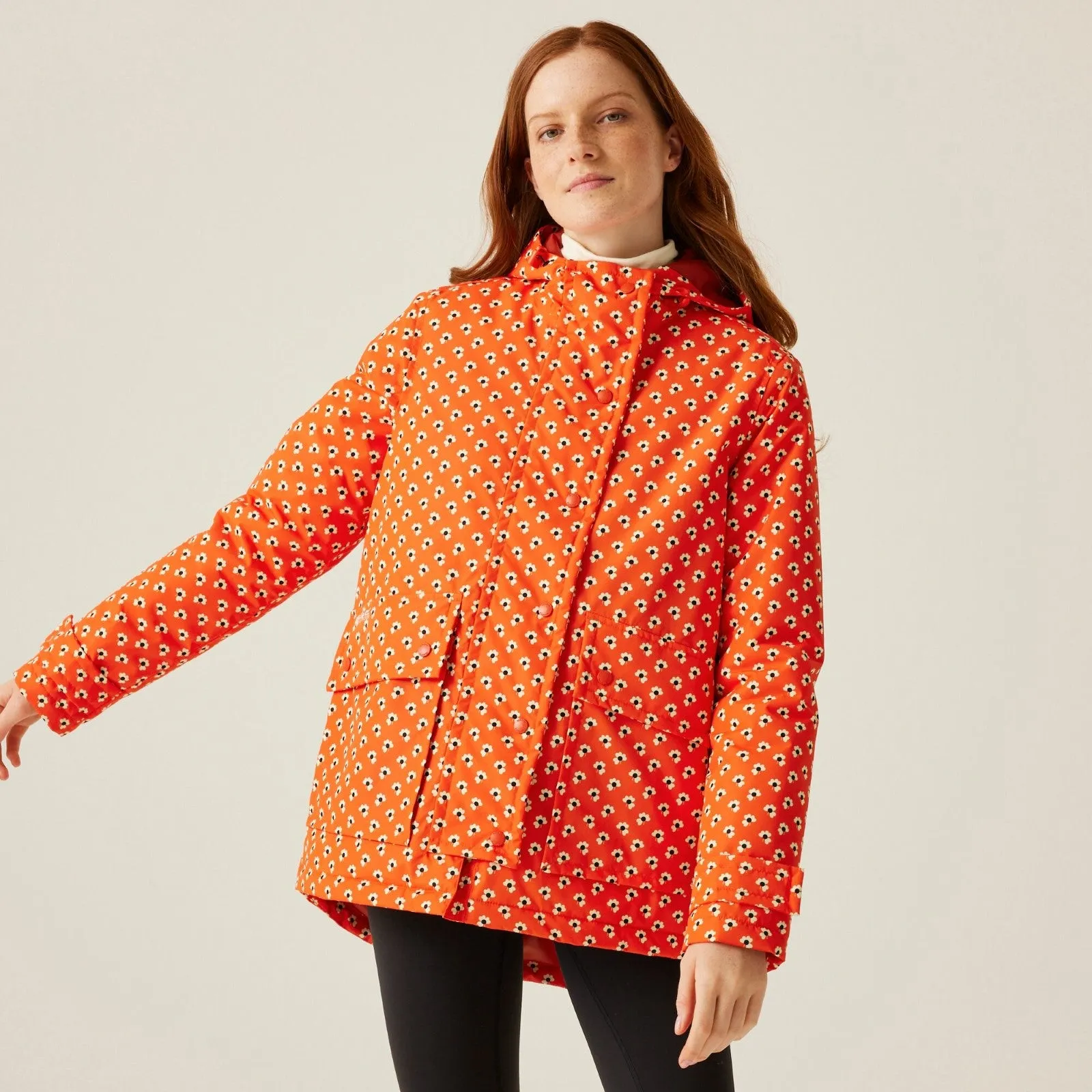 Regatta Womens Orla Kiely Mid Length Waterproof Hooded Winter Jacket