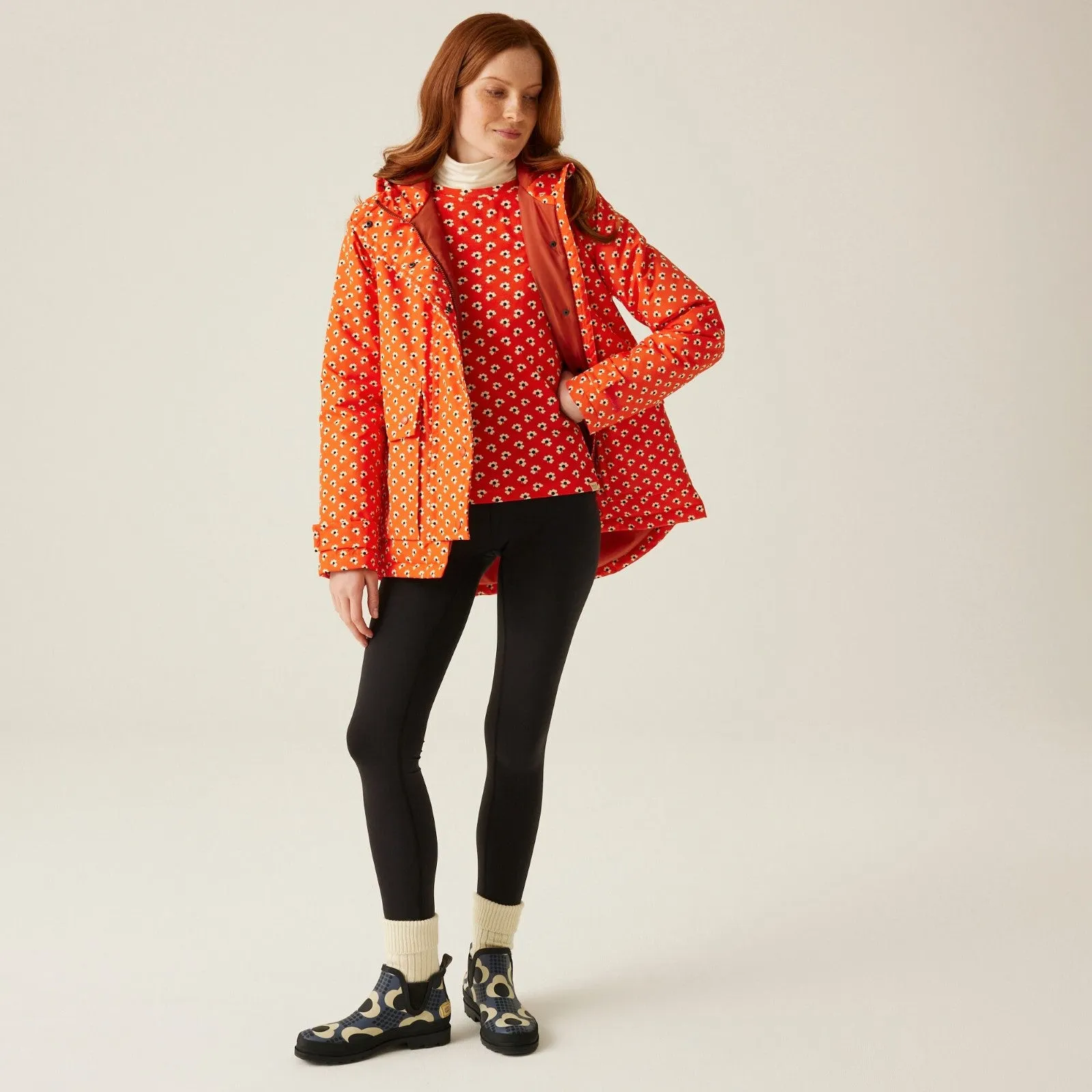Regatta Womens Orla Kiely Mid Length Waterproof Hooded Winter Jacket