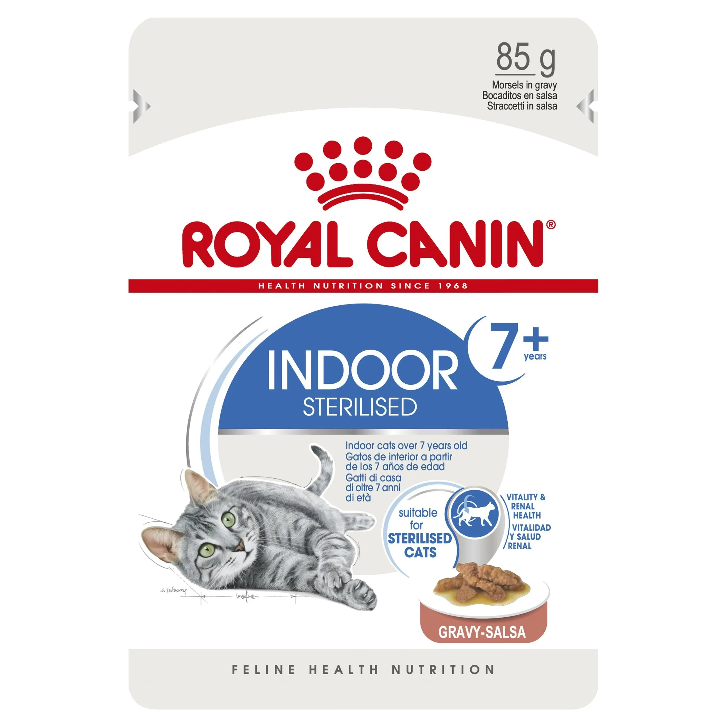 Royal Canin Cat Indoor 7  with Gravy Wet Food Pouches 85g x 12^^^