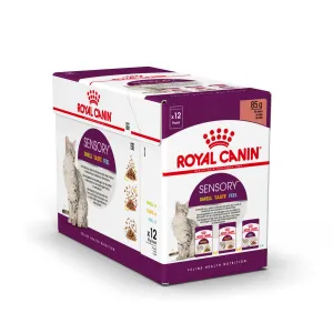 Royal Canin | Feline Health Nutrition | Wet Cat Food Pouch | Assorted Sensory Feel, Taste & Smell in Gravy - 12 x 85g