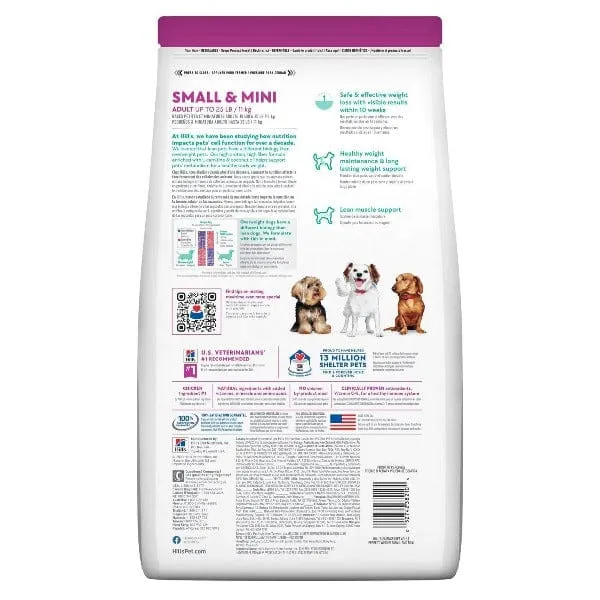 Science Diet Adult Perfect Weight Small & Mini Chicken Recipe Dry Dog Food, 4lb
