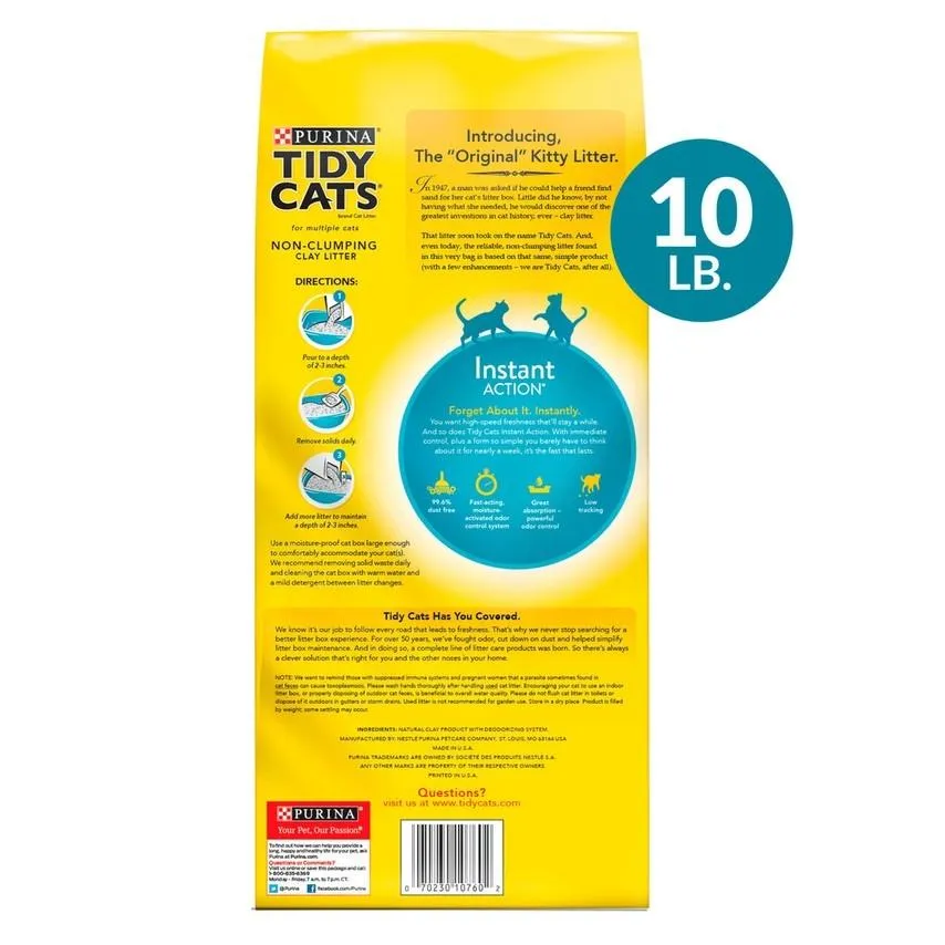Tidy Cats Non Clumping Instant Action Immediate Odor Control Cat Litter (20-lb)