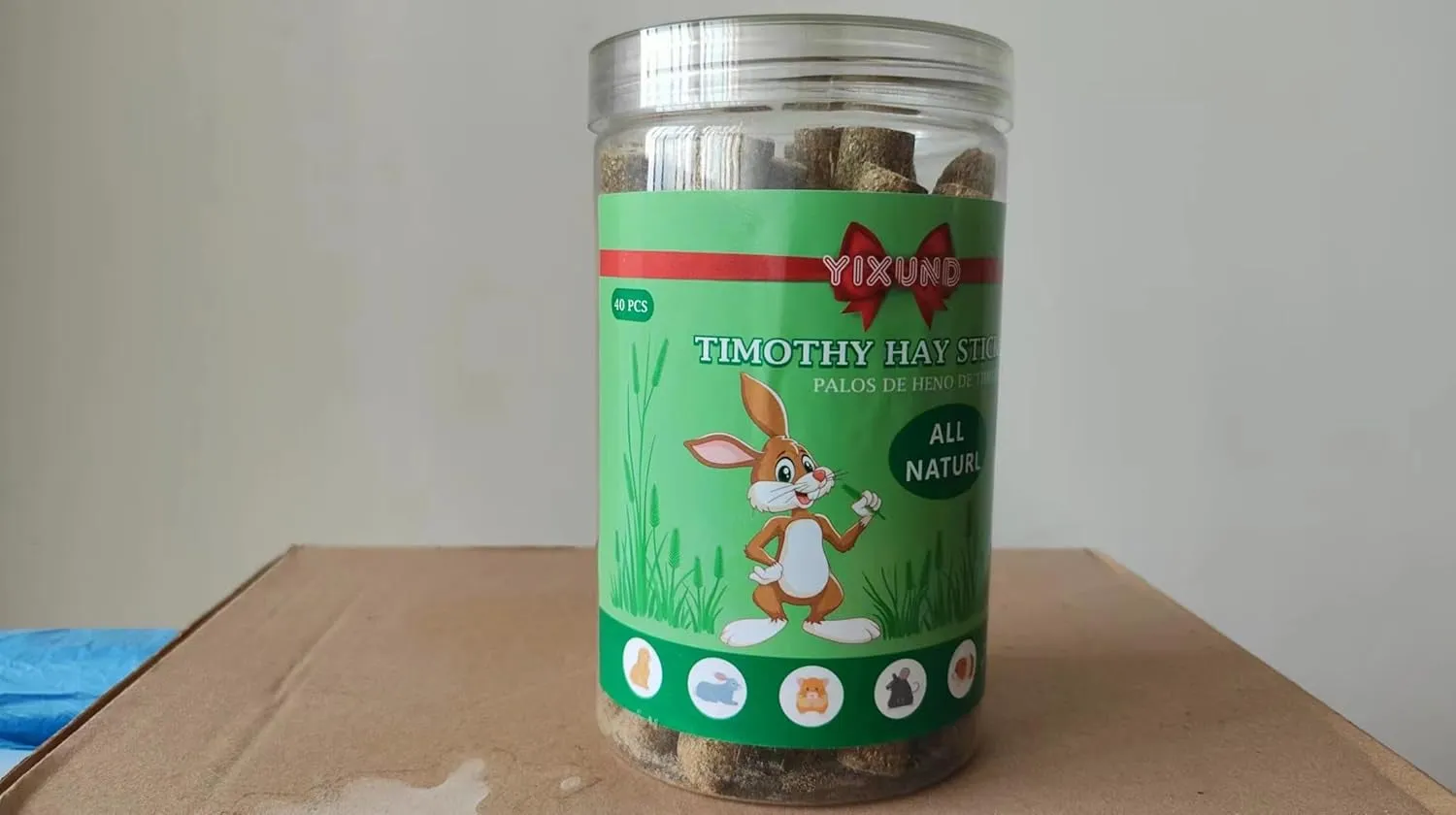 Timothy Hay Sticks Treats for Rabbits,40Pcs Bunny Chew Toys Guinea Pig Toys Hamster Toys Molar Teeth Natural Handmade for Chinchilla Rat Gerbil and Other Small Animals