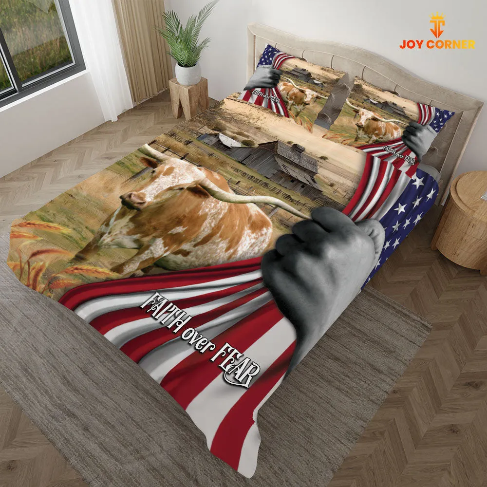 Uni  Texas Longhorn 3D US Flag Bedding Set