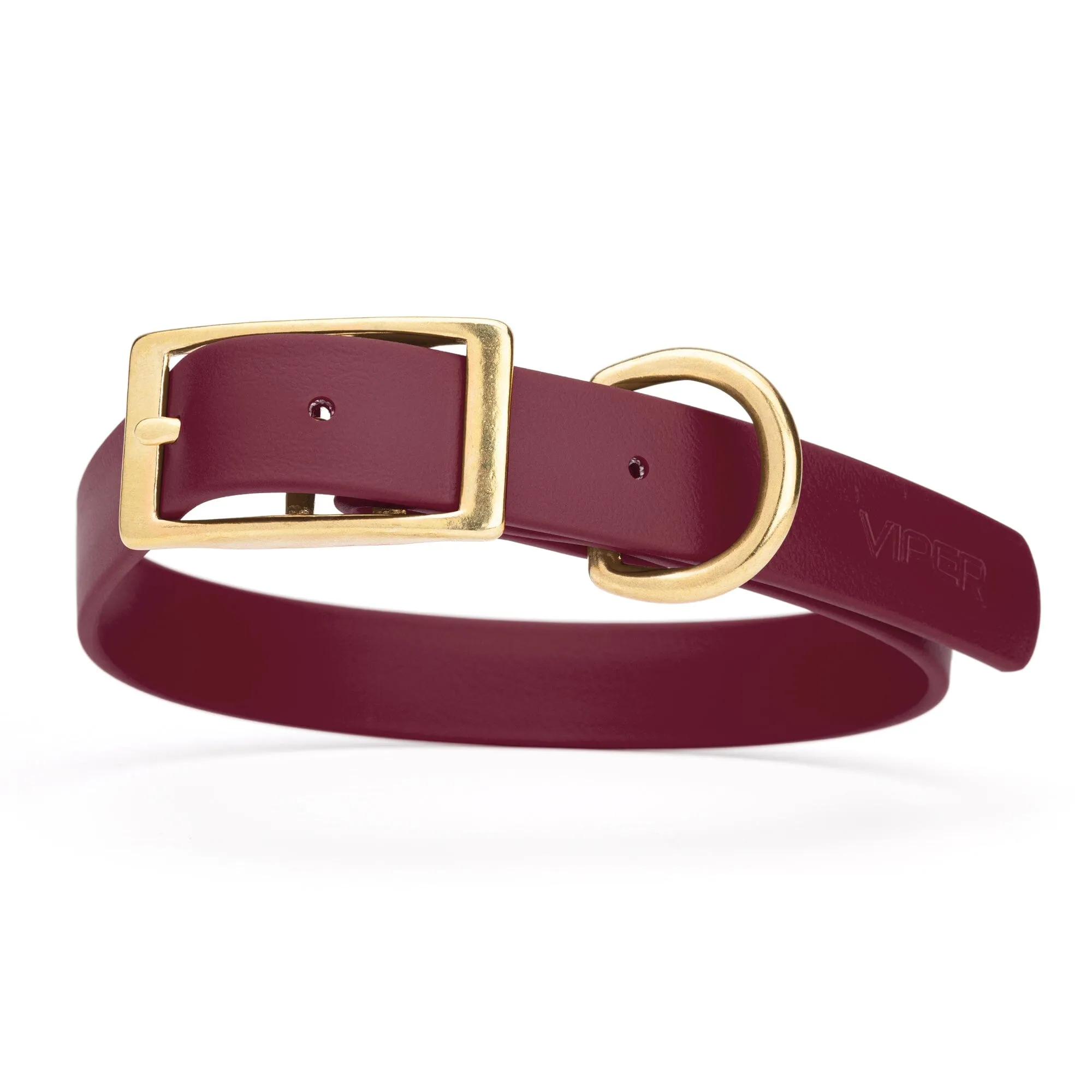 Viper Biothane Waterproof Dog Collar - Brass Hardware - Size XL (22" - 25")