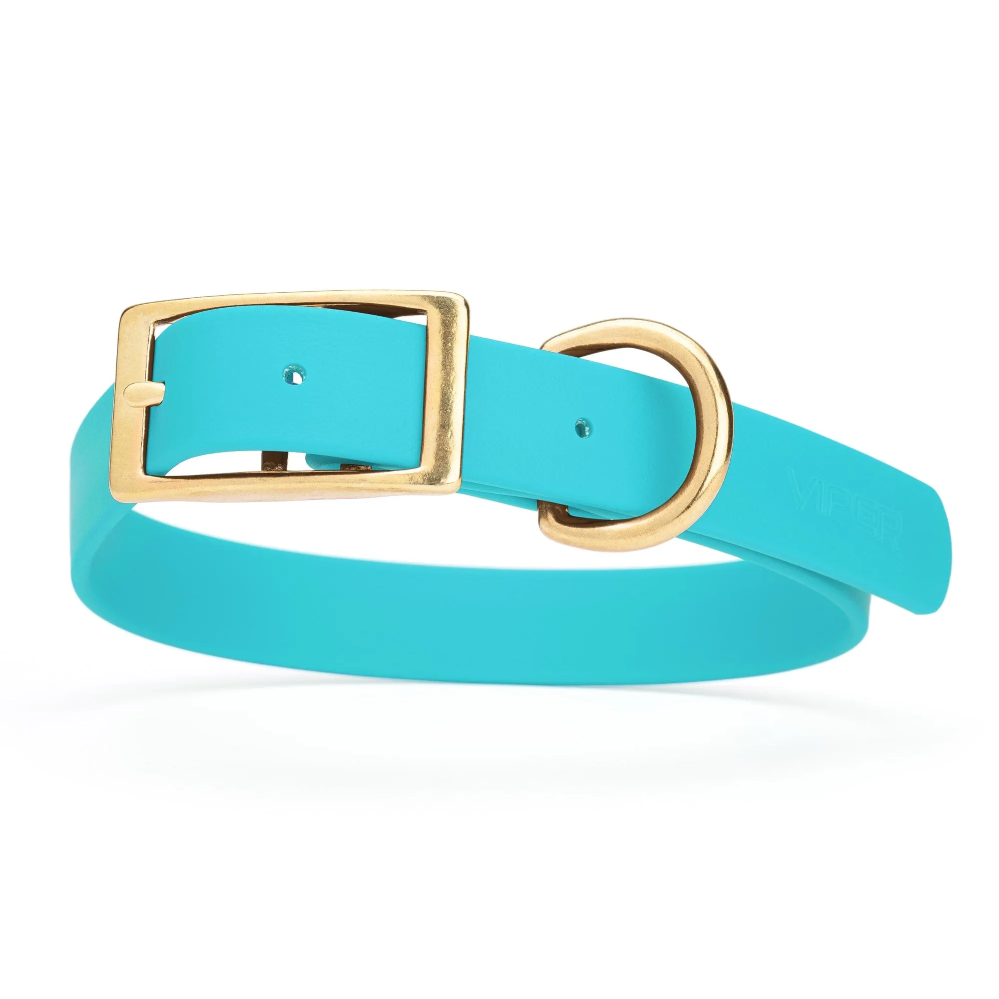 Viper Biothane Waterproof Dog Collar - Brass Hardware - Size XL (22" - 25")
