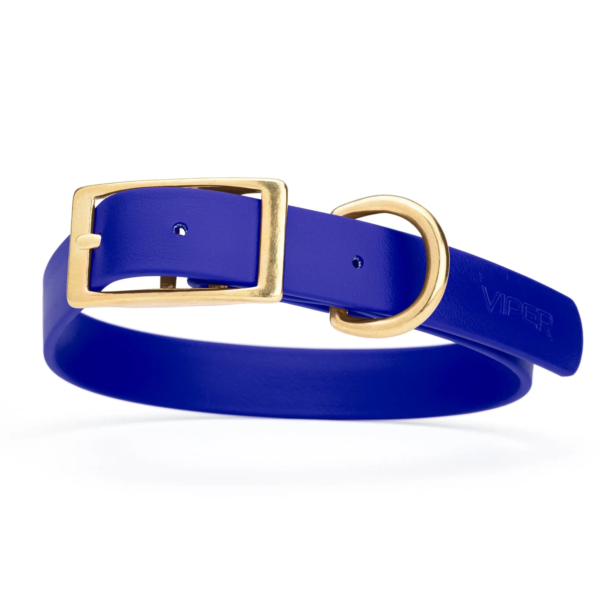 Viper Biothane Waterproof Dog Collar - Brass Hardware - Size XL (22" - 25")