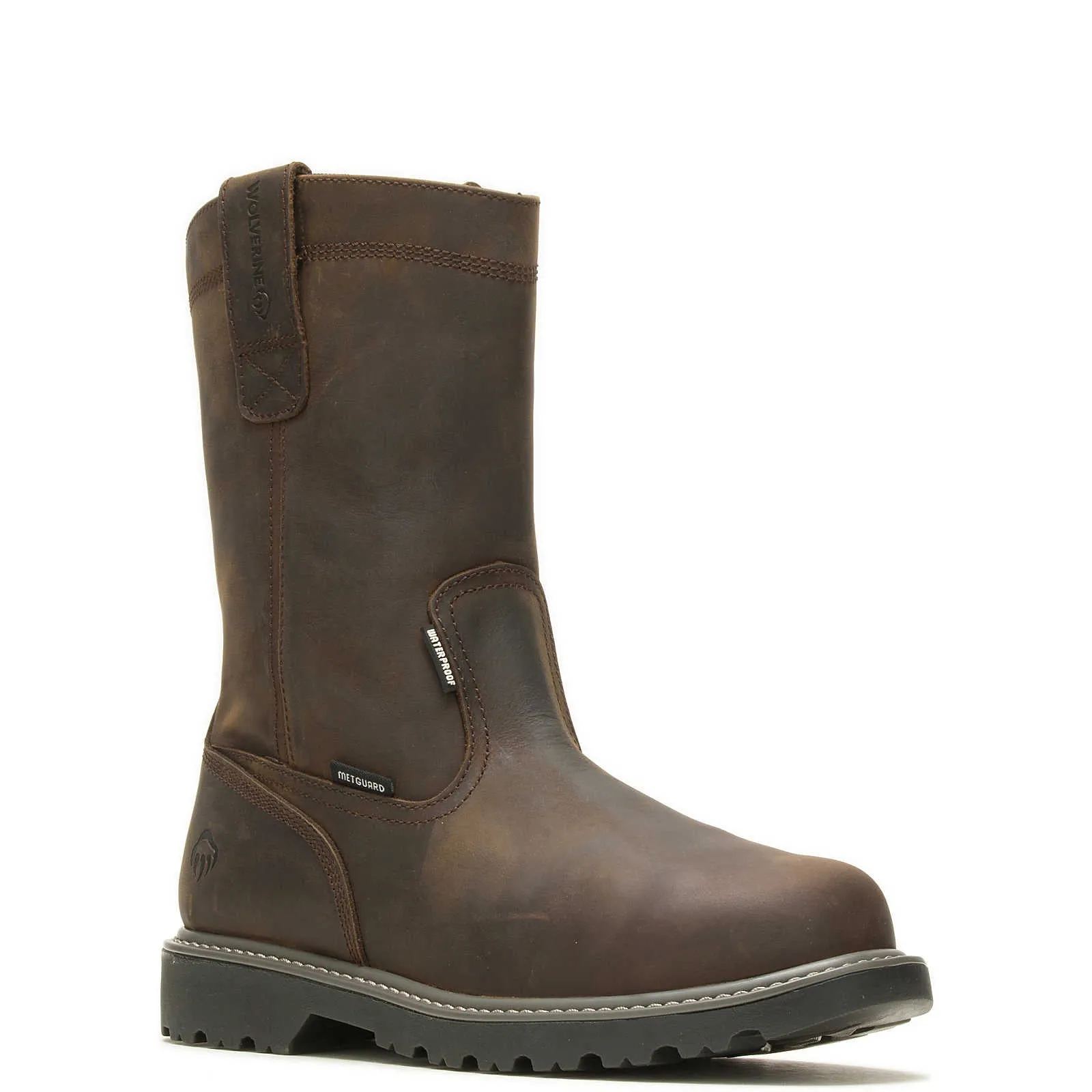 Wolverine Men's Floorhand Met-Guard Steel-Toe Wellington Work Boot - Dark Brown